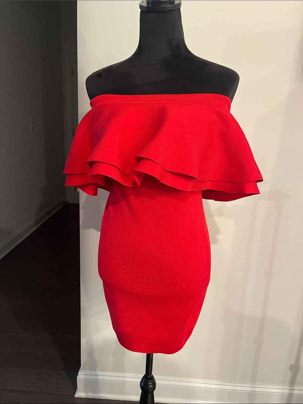 Endless Rose Red One-Shoulder Ruffle Bodycon Dress